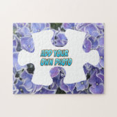 Puzzle Piece Puzzle: Blue Hydrangea, voeg eigen fo Legpuzzel (Horizontaal)
