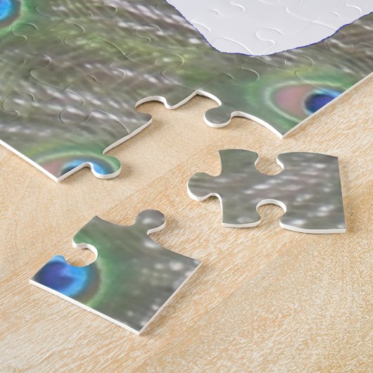 Puzzle Piece Puzzle: Peacock Feathers, voeg foto t Legpuzzel (Zijkant)