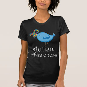 Puzzle Piece Ribbon Autism Bird T-shirt