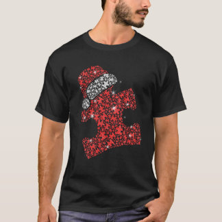 Puzzle Piece Santa Hat-kerstautisme T-shirt