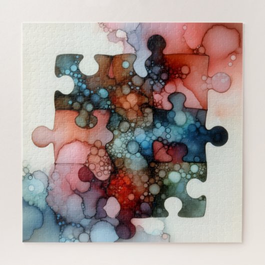 Puzzle Pieces Alcohol Ink Legpuzzel (Horizontaal)