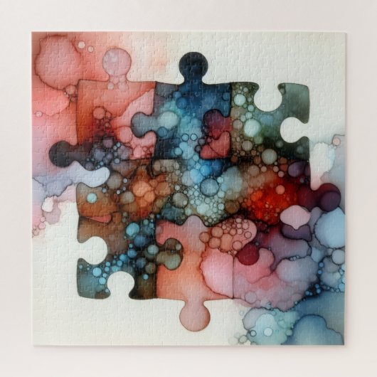 Puzzle Pieces Alcohol Ink Legpuzzel (Verticaal)