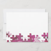 Puzzle Piecets Foto Weddenschap Roze uitnodiging (Achterkant)