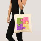 Puzzle Piecks Polkadot Tote Bag (Voorkant (product))