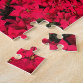 Puzzle Poinsettia Greenhouse Red Flowers Legpuzzel (Zijkant)