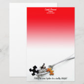 Puzzle punk Fork Red Ombre Briefpapier (Voorkant / Achterkant)