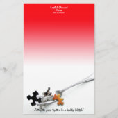 Puzzle punk Fork Red Ombre Briefpapier (Voorkant)