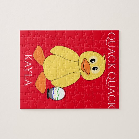 Puzzle "Quack Quack met eenden en eieren. Kinderna Legpuzzel (Horizontaal)