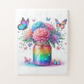 Puzzle-Rainbow Glitter Butterfly & Flower Legpuzzel (Verticaal)