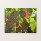 Puzzle - Red Grape Leaf op wijn Legpuzzel (Horizontaal)