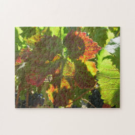 Puzzle - Red Grape Leaf op wijn Legpuzzel
