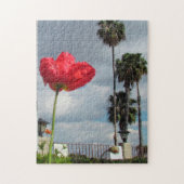 Puzzle - Red Poppy en Palm Trees Legpuzzel (Verticaal)