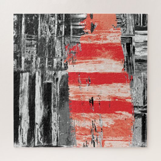 Puzzle – Red Pulse Abstract Design Legpuzzel (Horizontaal)