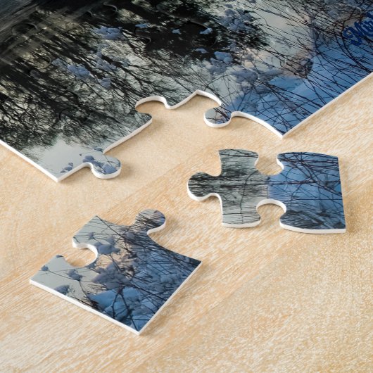Puzzle “Reflejos de invierno en Bispingen” Legpuzzel (Zijkant)