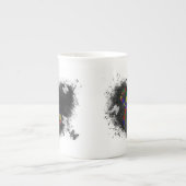 Puzzle Ribbon Grunge Heart Porselein Kop (Voorkant)