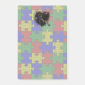 Puzzle Ribbon Grunge Heart Post-it® Notes (Voorkant)