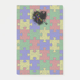 Puzzle Ribbon Grunge Heart Post-it® Notes