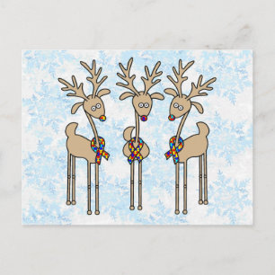 Puzzle Ribbon Reindeer - Autisme Awareness Briefkaart