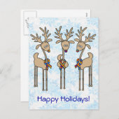 Puzzle Ribbon Reindeer - Autisme Awareness Feestdagenkaart (Voorkant / Achterkant)