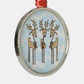 Puzzle Ribbon Reindeer - Autisme Awareness Metalen Ornament (Rechts)