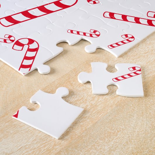 Puzzle - Rode snoepjes met tekst Legpuzzel (Zijkant)