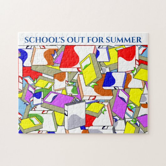 Puzzle "SCHOOL IS UIT VOOR SUMMER". Legpuzzel (Horizontaal)