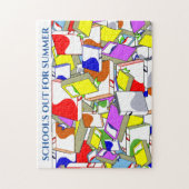 Puzzle "SCHOOL IS UIT VOOR SUMMER". Legpuzzel (Verticaal)