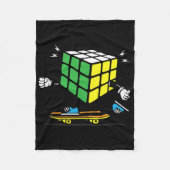 Puzzle Sciences Cube Skateboard Kawaii Skater Funn Fleece Deken (Voorkant)
