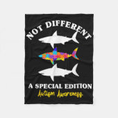 Puzzle Shark Autism Awareness Autistic Autisme Mom Fleece Deken (Voorkant)
