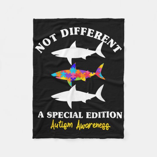 Puzzle Shark Autism Awareness Autistic Autisme Mom Fleece Deken (Voorkant)