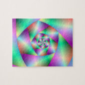 Puzzle Spiral in Turquoise en roze Legpuzzel (Horizontaal)