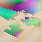 Puzzle Spiral in Turquoise en roze Legpuzzel (Zijkant)