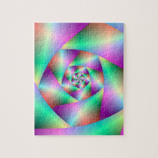Puzzle Spiral in Turquoise en roze Legpuzzel (Verticaal)