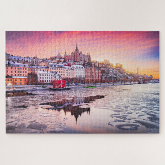 Puzzle Stockholm bevroren Mariaberget Legpuzzel