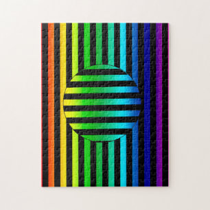 Puzzle - Striped optische illusie Legpuzzel