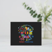 Puzzle Sunflower Be Kind Autism Awareness Support Briefkaart (Staand voorkant)