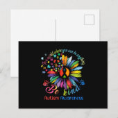 Puzzle Sunflower Be Kind Autism Awareness Support Briefkaart (Voorkant / Achterkant)