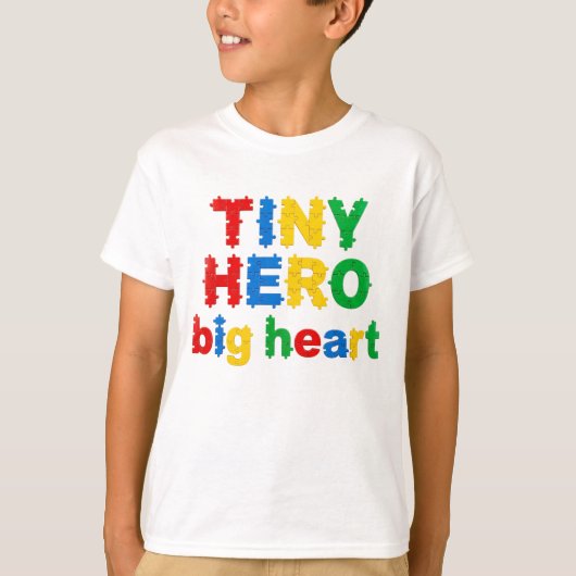 Puzzle Tiny Hero Big Heart Kids T-shirt (Voorkant)