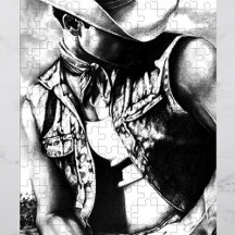 PUZZLE VOOR MANNEN 11x14 COWBOY in een prachtige c