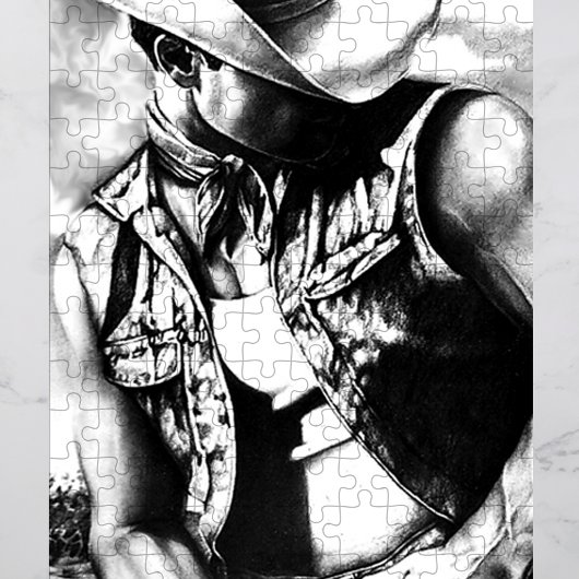 PUZZLE VOOR MANNEN 11x14 COWBOY in een prachtige c Legpuzzel