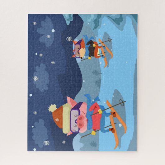 Puzzle voor varkens- en foxkiing legpuzzel (Verticaal)