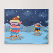 Puzzle voor varkens- en foxkiing legpuzzel (Horizontaal)