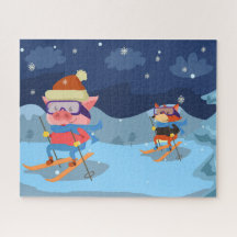 Puzzle voor varkens- en foxkiing