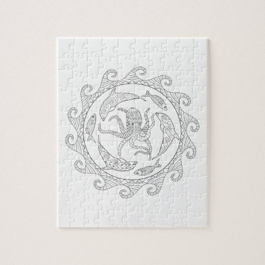 Puzzle voor zee Life Adult Colour Puzzle Legpuzzel (Verticaal)