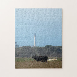 Puzzle - vuurtoren en koeien legpuzzel