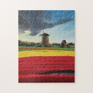 Puzzle Windmill en Tulips Legpuzzel