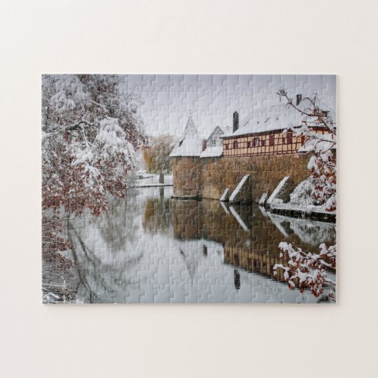 Puzzle Winter in Germany, Weissenburg in Bay. Legpuzzel (Horizontaal)