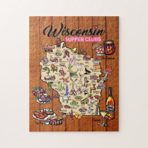 Puzzle - Wisconsin Supper Club Map Legpuzzel