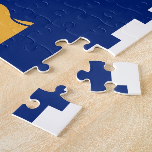 Puzzle with Flag of Quebec City, Canada Legpuzzel (Zijkant)