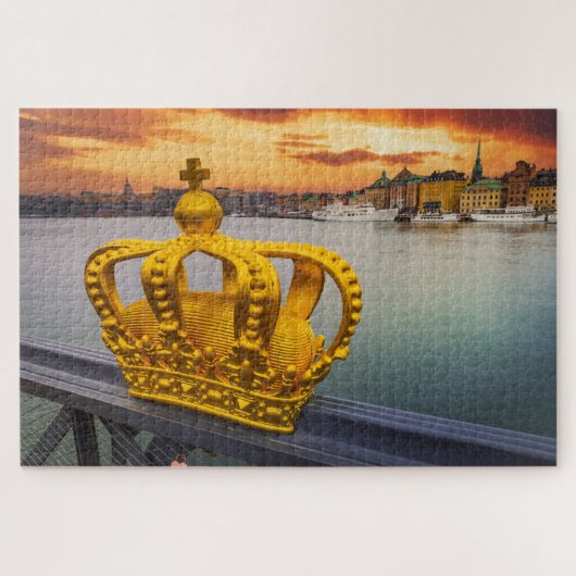 Puzzle with Stockholm sunset, Zweden Legpuzzel (Horizontaal)